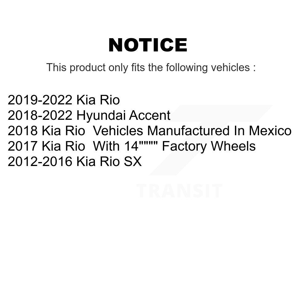 Coated Disc Brake Rotors Front Pair For Kia Rio Hyundai Accent