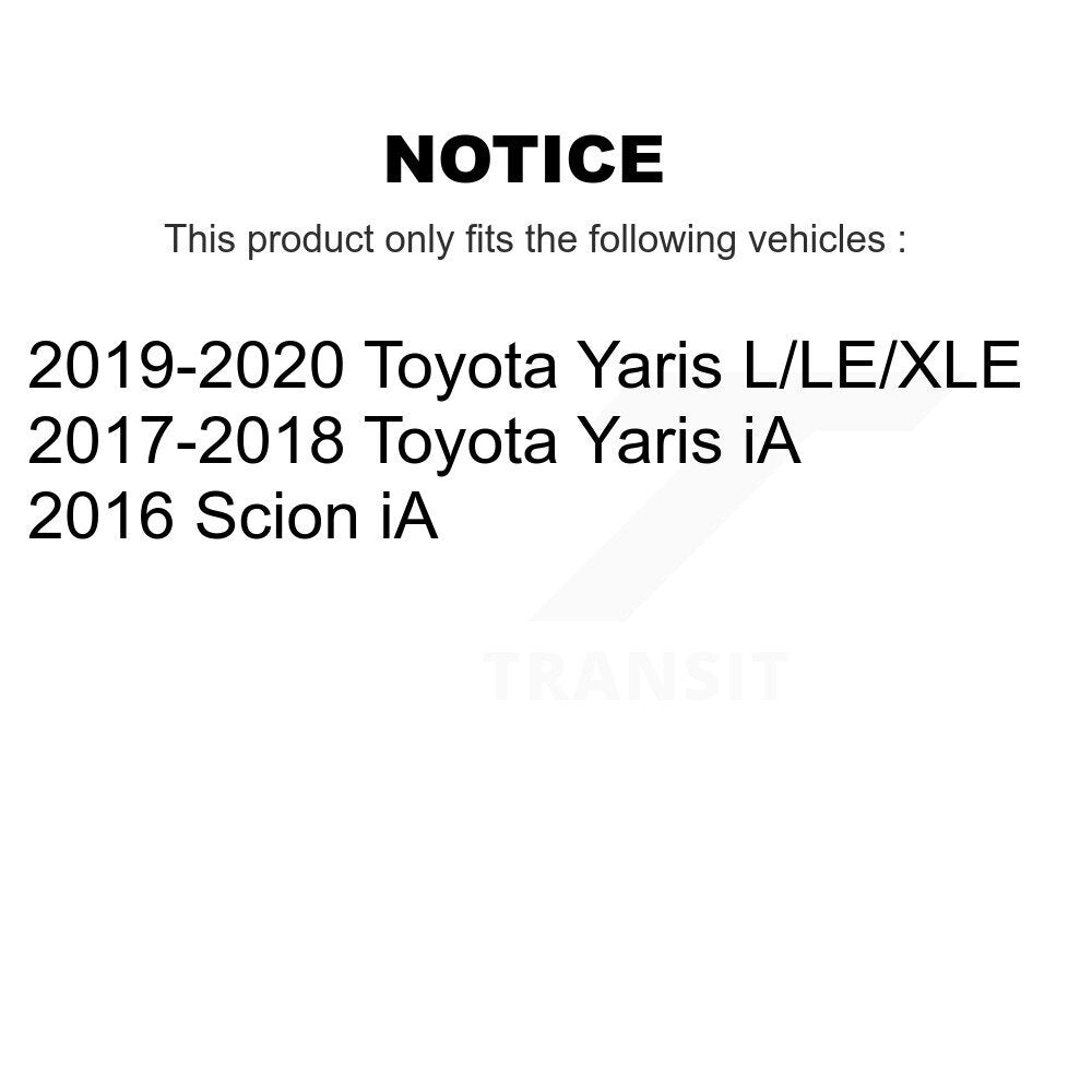 Coated Disc Brake Rotors Front Pair For Toyota Yaris iA Scion