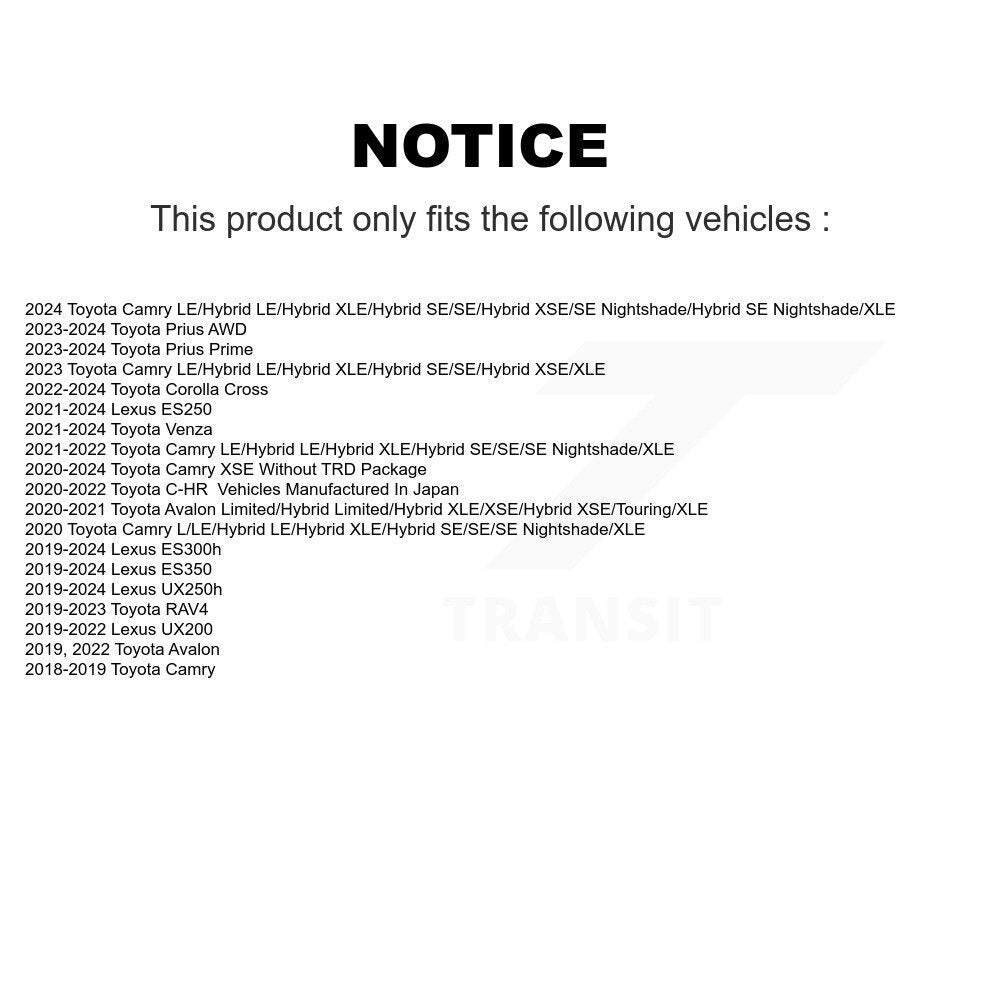 Coat Brake Rotor Front Pair For Toyota RAV4 Camry Corolla Cross Lexus Venza C-HR