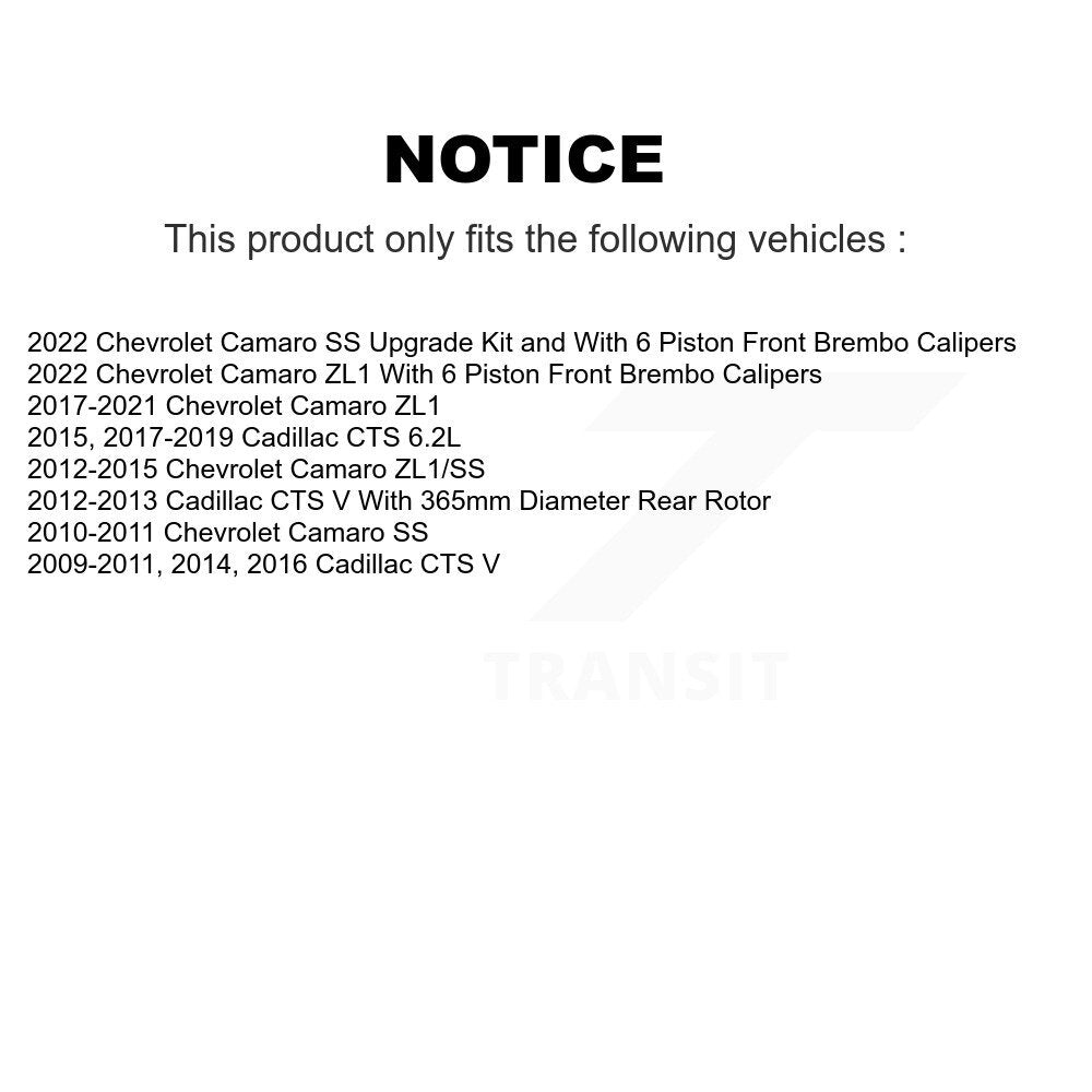 Coated Disc Brake Rotors Rear Pair For Chevrolet Camaro Cadillac CTS