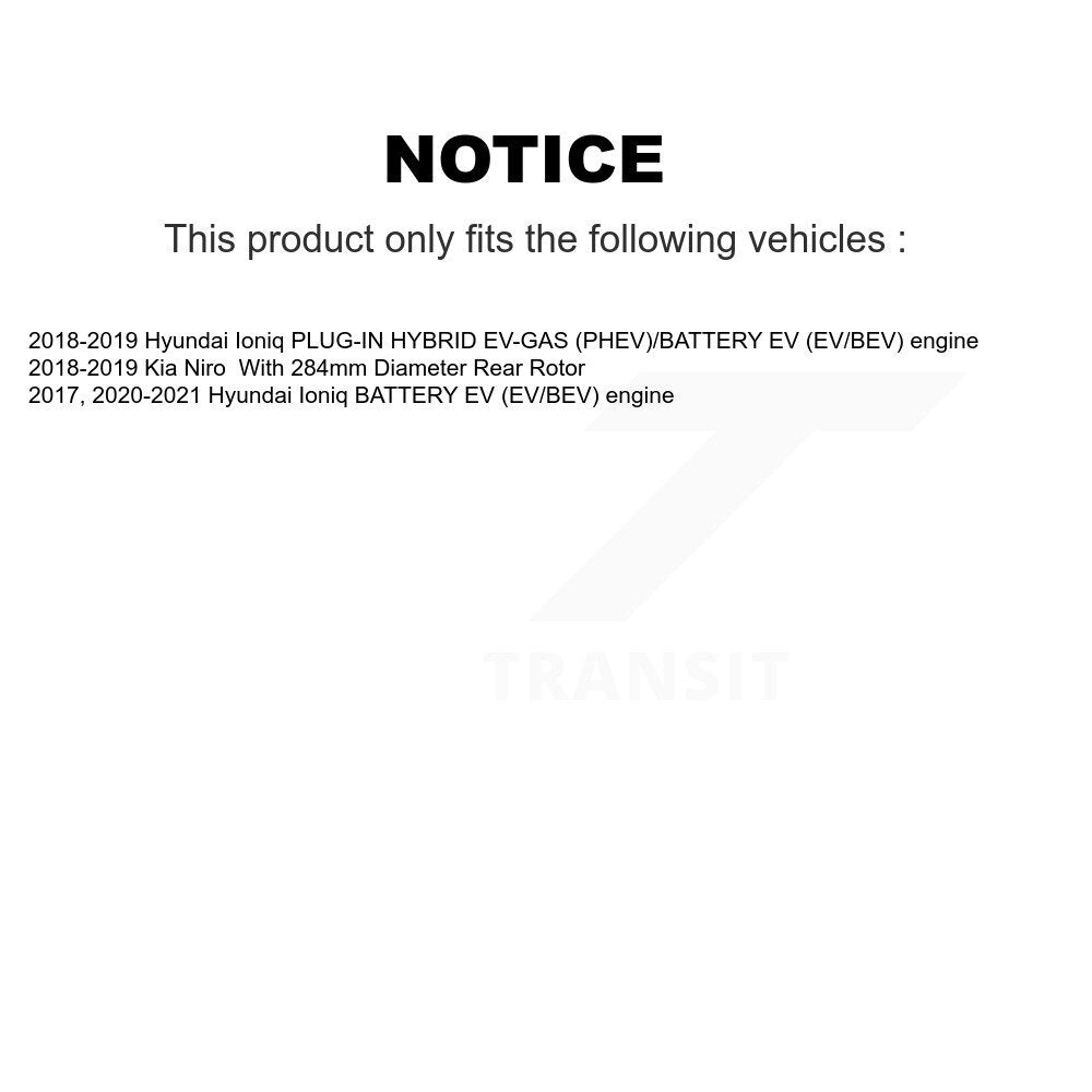 Coated Disc Brake Rotors Front Rear Kit For Hyundai Ioniq Kia Niro
