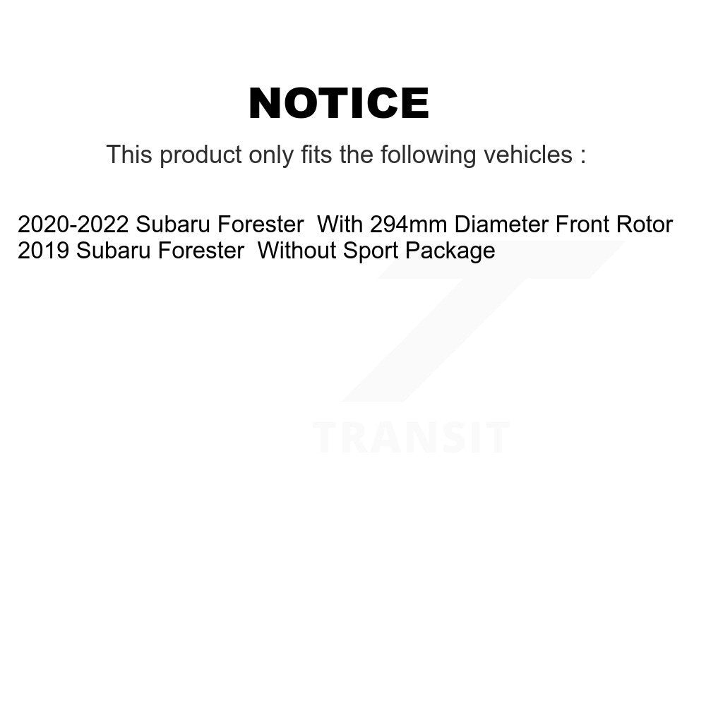 Coated Disc Brake Rotors Front Rear Kit For Subaru Forester