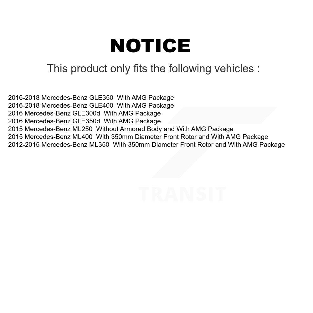 Coated Brake Rotors Front Pair For Mercedes-Benz ML350 GLE400 GLE350 ML400 ML250
