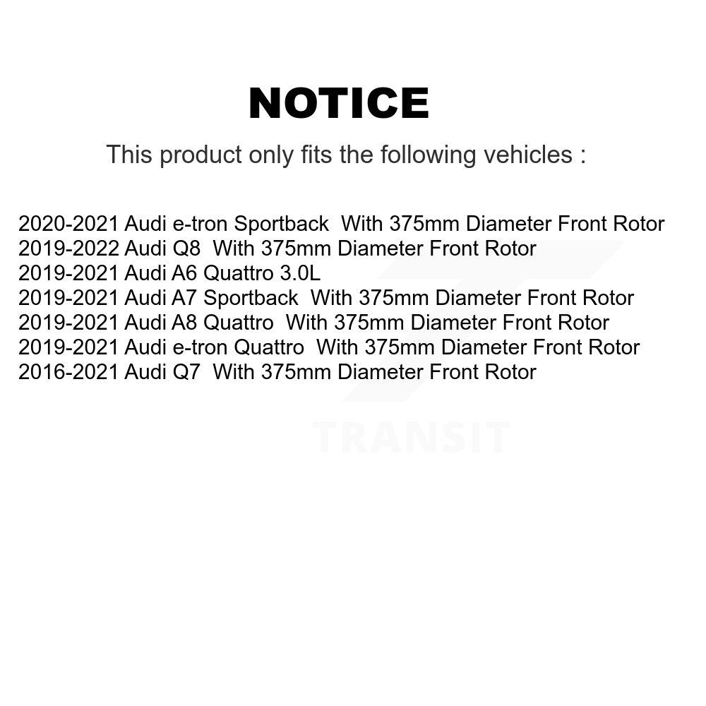 Coated Brake Rotors Front Pair For Audi Q7 Q8 e-tron Quattro A6 A7 Sportback A8
