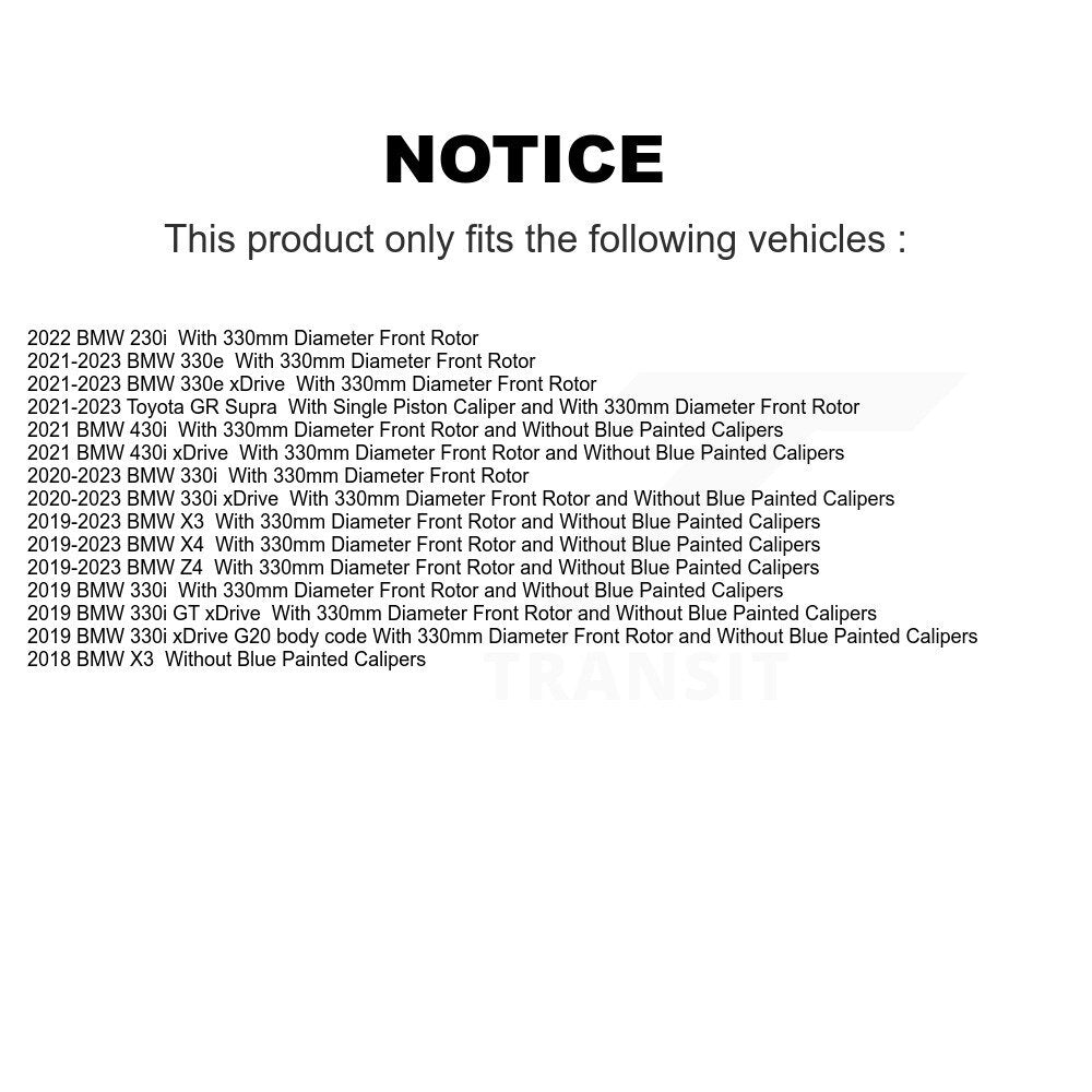 Coat Brake Rotor Front Pair For BMW X3 330i xDrive X4 330e Toyota GR Supra Z4 GT