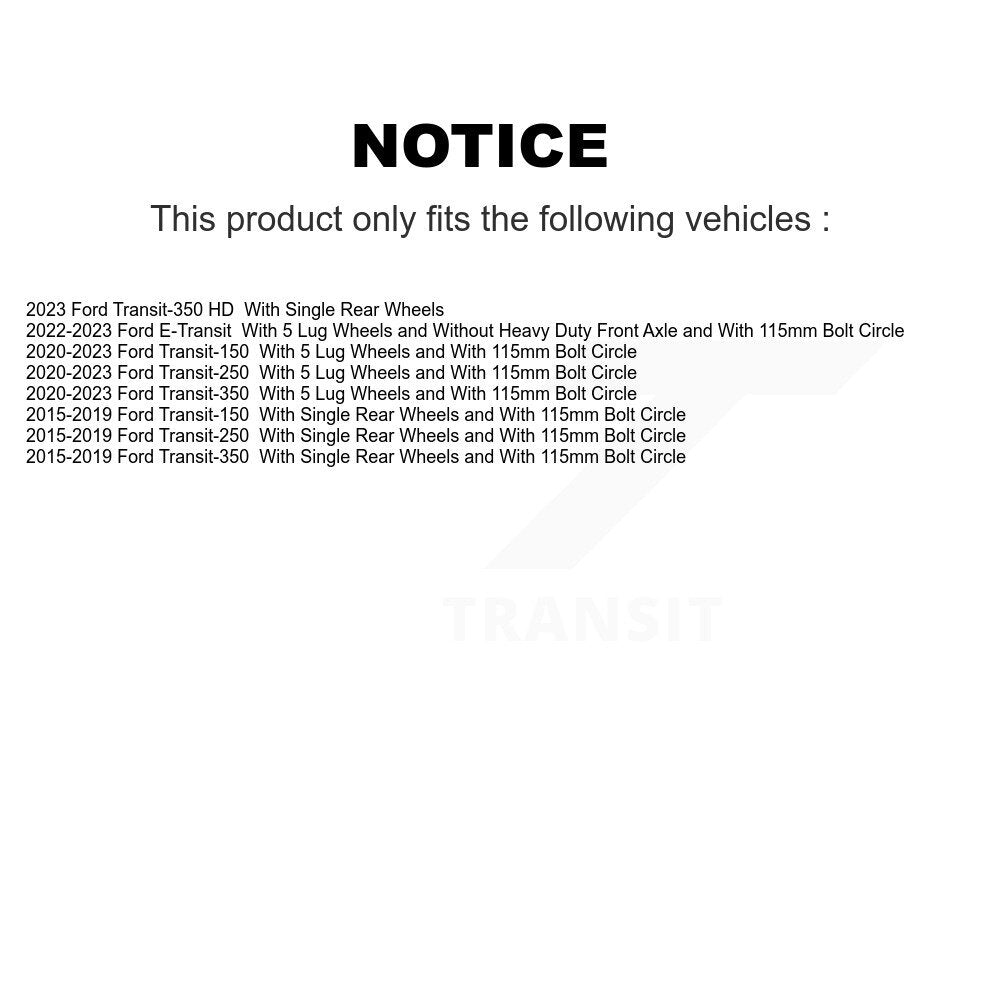 Coat Disc Brake Rotor Front Pair For Ford Transit-250 Transit-150 Transit-350 HD