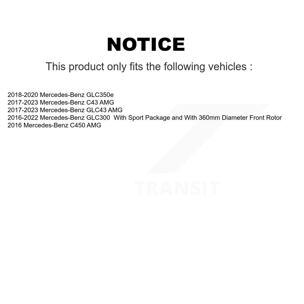 Coat Disc Brake Rotor Front Rear Kit For Mercedes-Benz GLC300 C43 AMG GLC43 C450