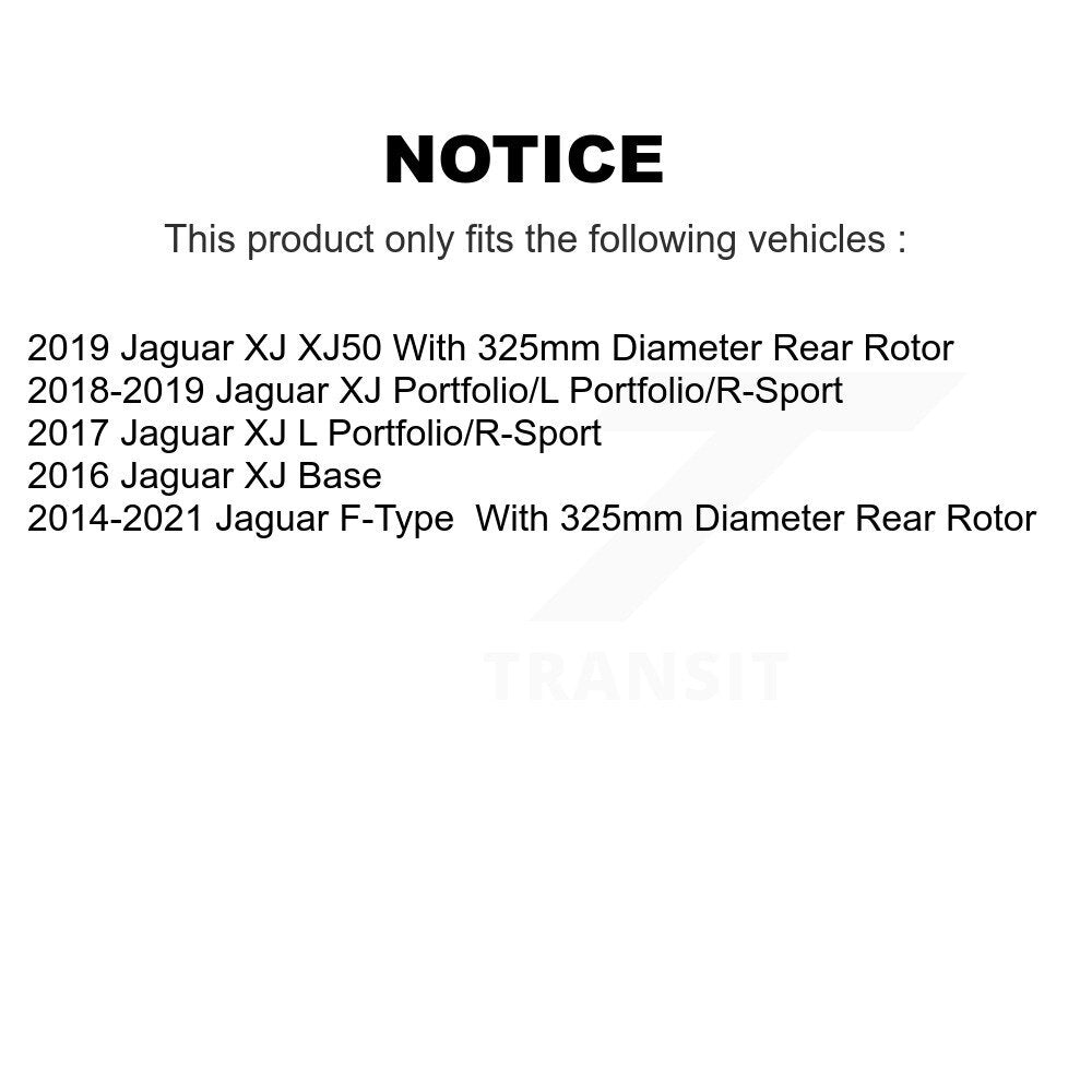 Coated Disc Brake Rotors Rear Pair For Jaguar F-Type XJ
