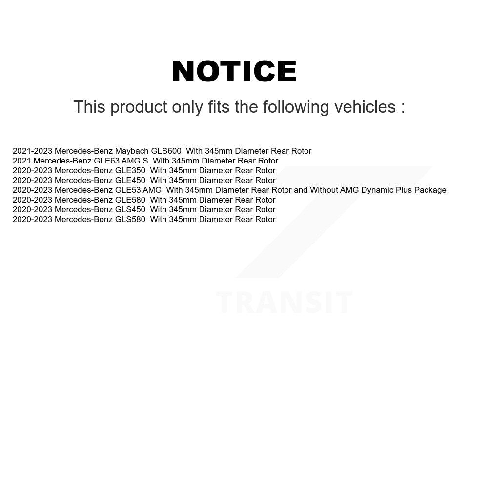 Coated Brake Rotors Rear Pair For Mercedes-Benz GLE450 GLE350 GLS450 GLE53 AMG S
