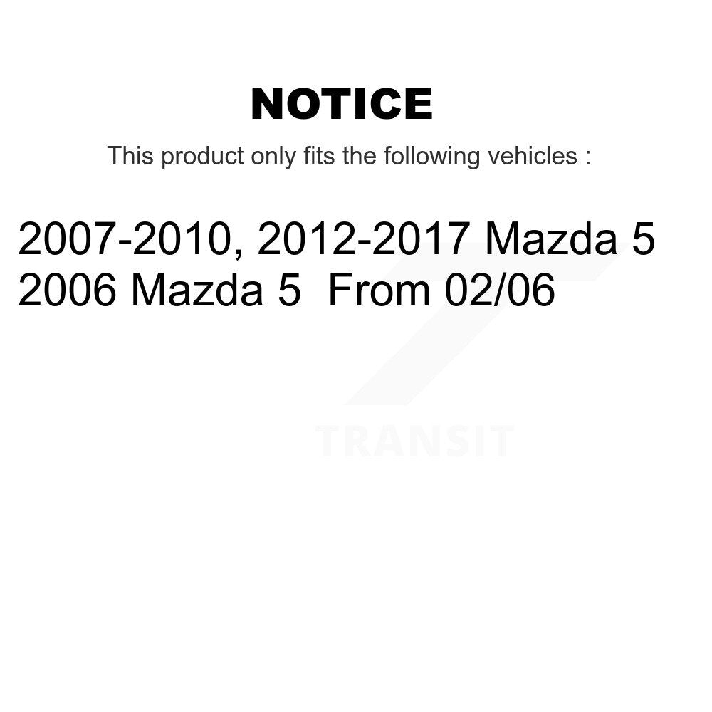 Ceramic Pads And Coated Disc Brake Rotors Front Rear Kit For Mazda 5