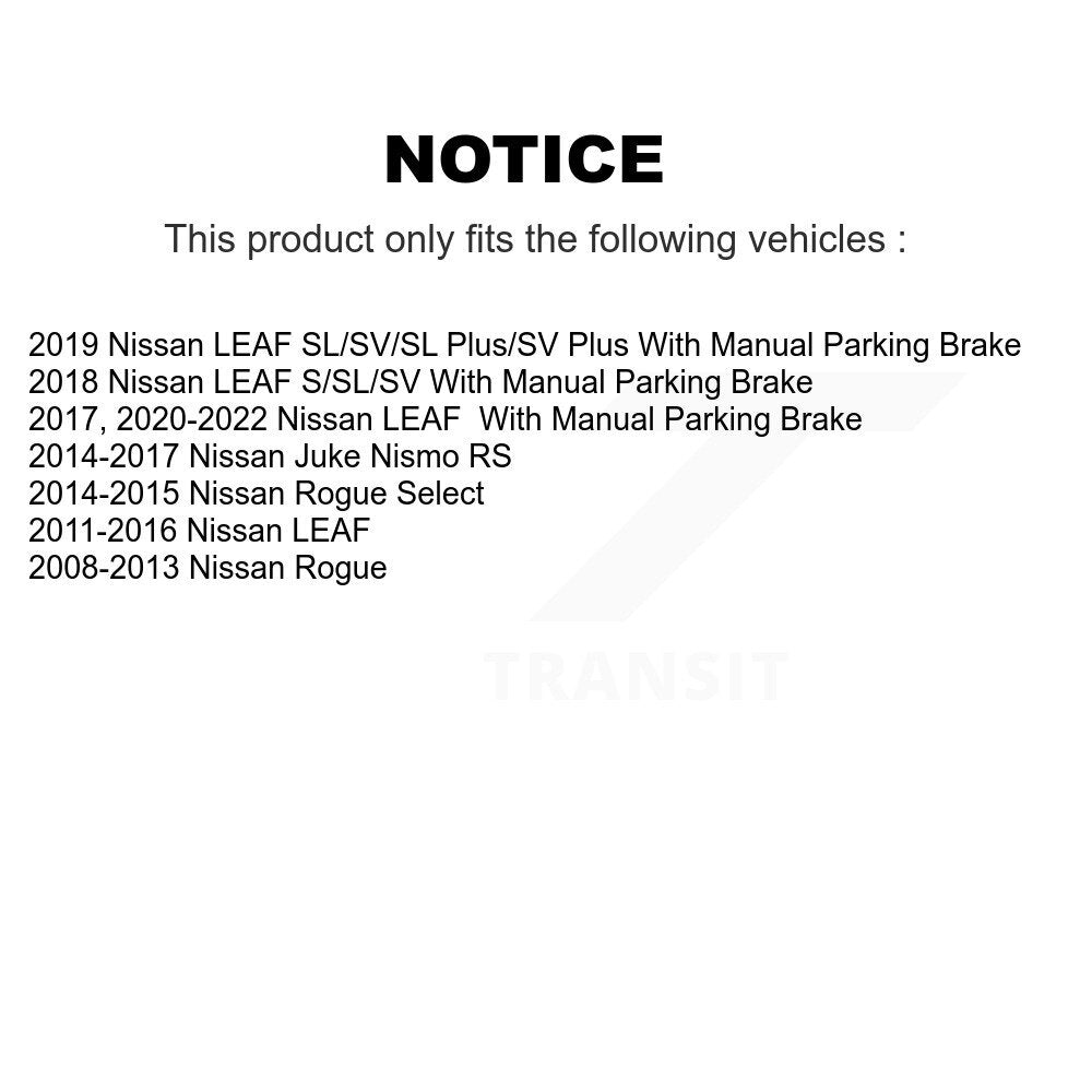 Disc Coated Rotors Ceramic Pads Parking Shoes Hardware Rear Kit For Nissan Rogue