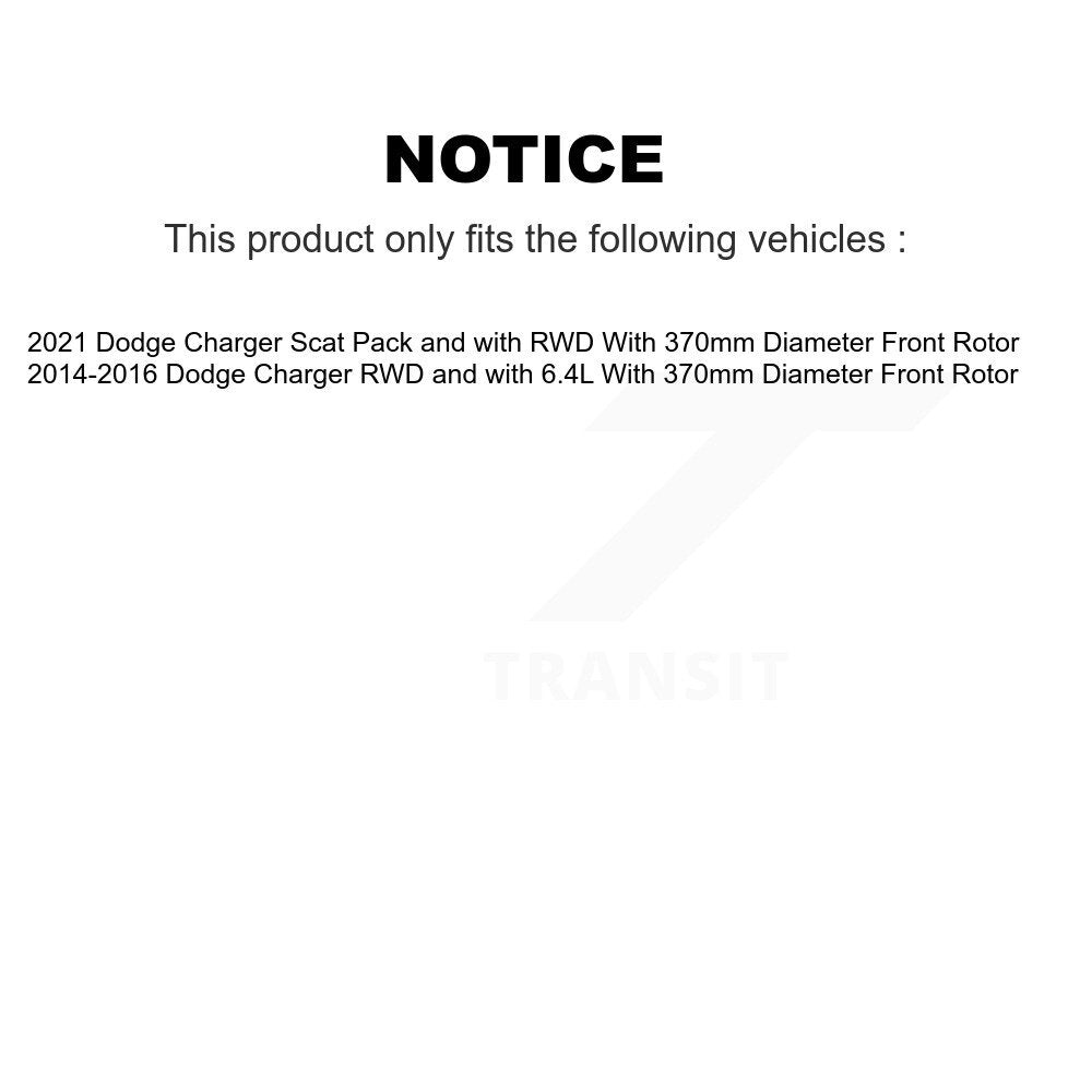Coated Disc Brake Rotors And Semi-Metallic Pads Front Rear Kit For Dodge Charger