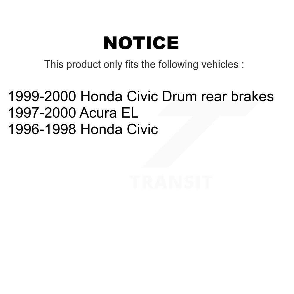 Coated Brake Drum Shoes Spring Rear Kit For Honda Civic Acura EL