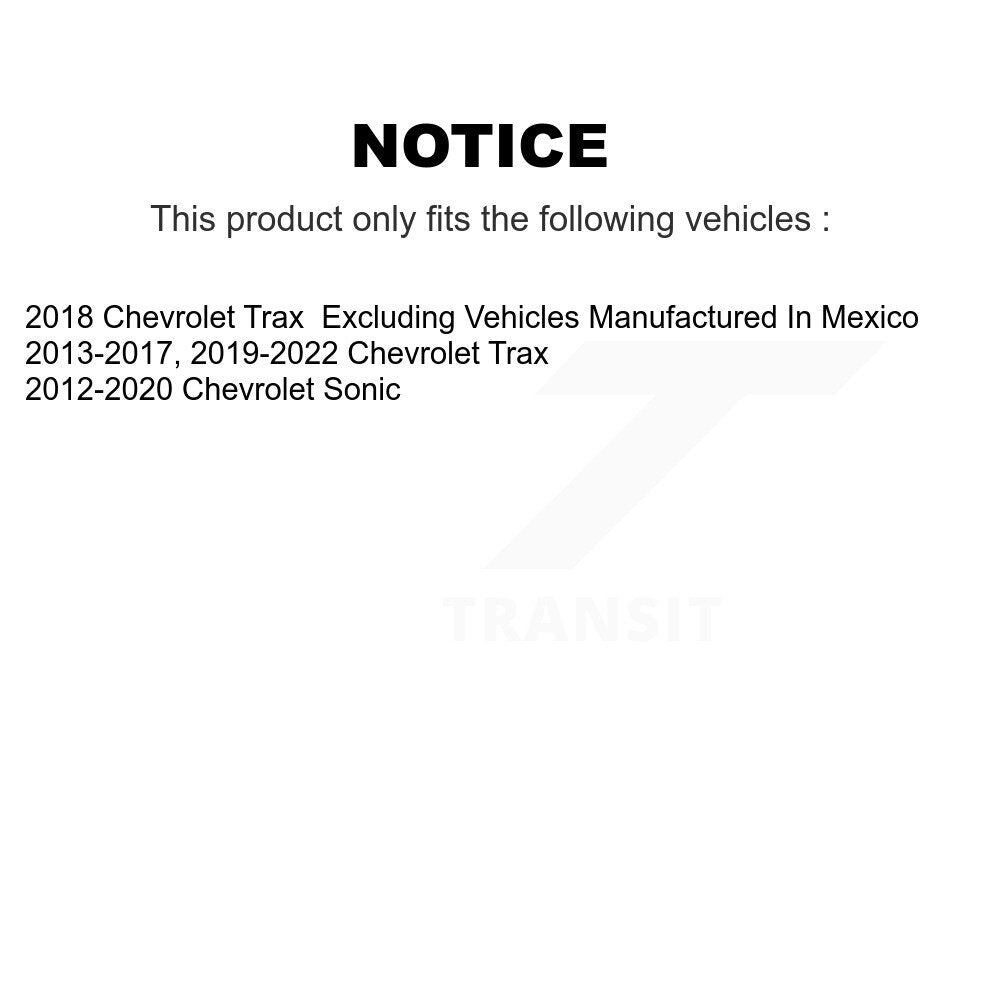 Coated Brake Drum Shoes Rear Kit For Chevrolet Trax Sonic