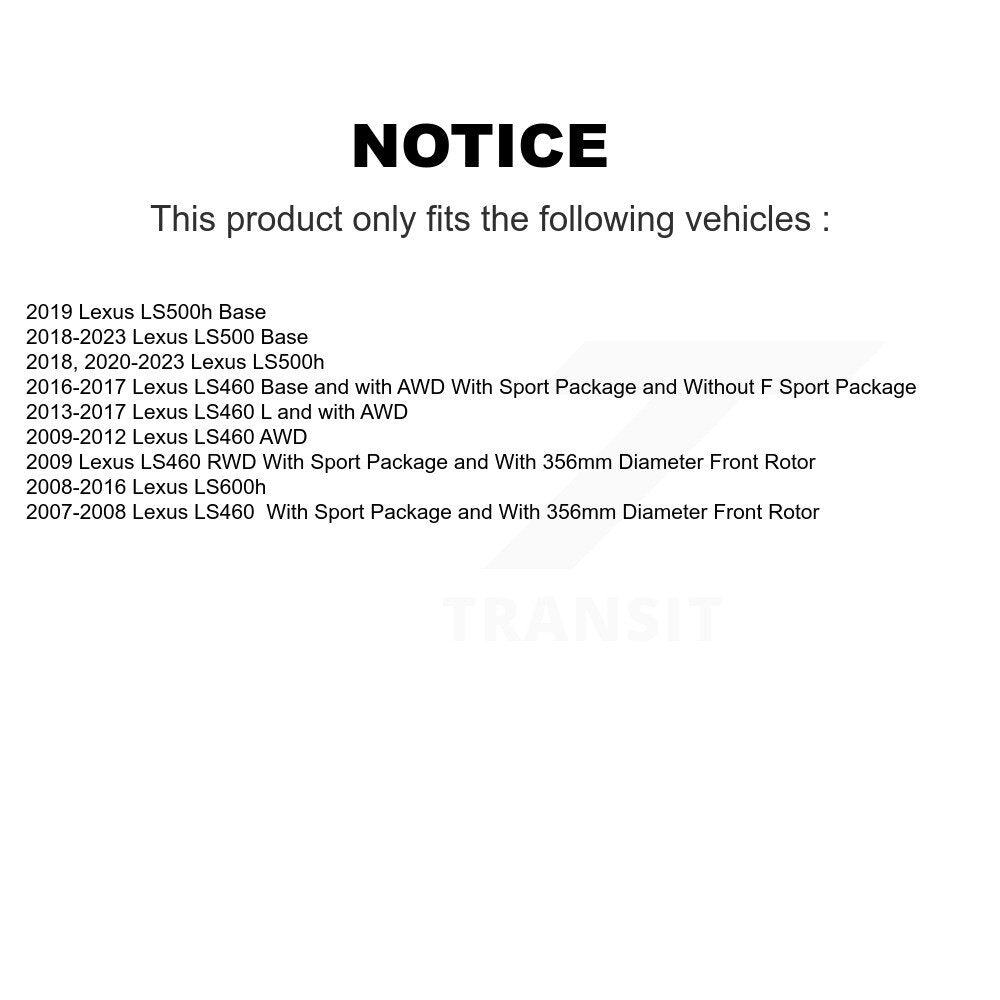 Coat Brake Rotor Semi-Metallic Pad Front Kit For Lexus LS460 LS500 LS600h LS500h