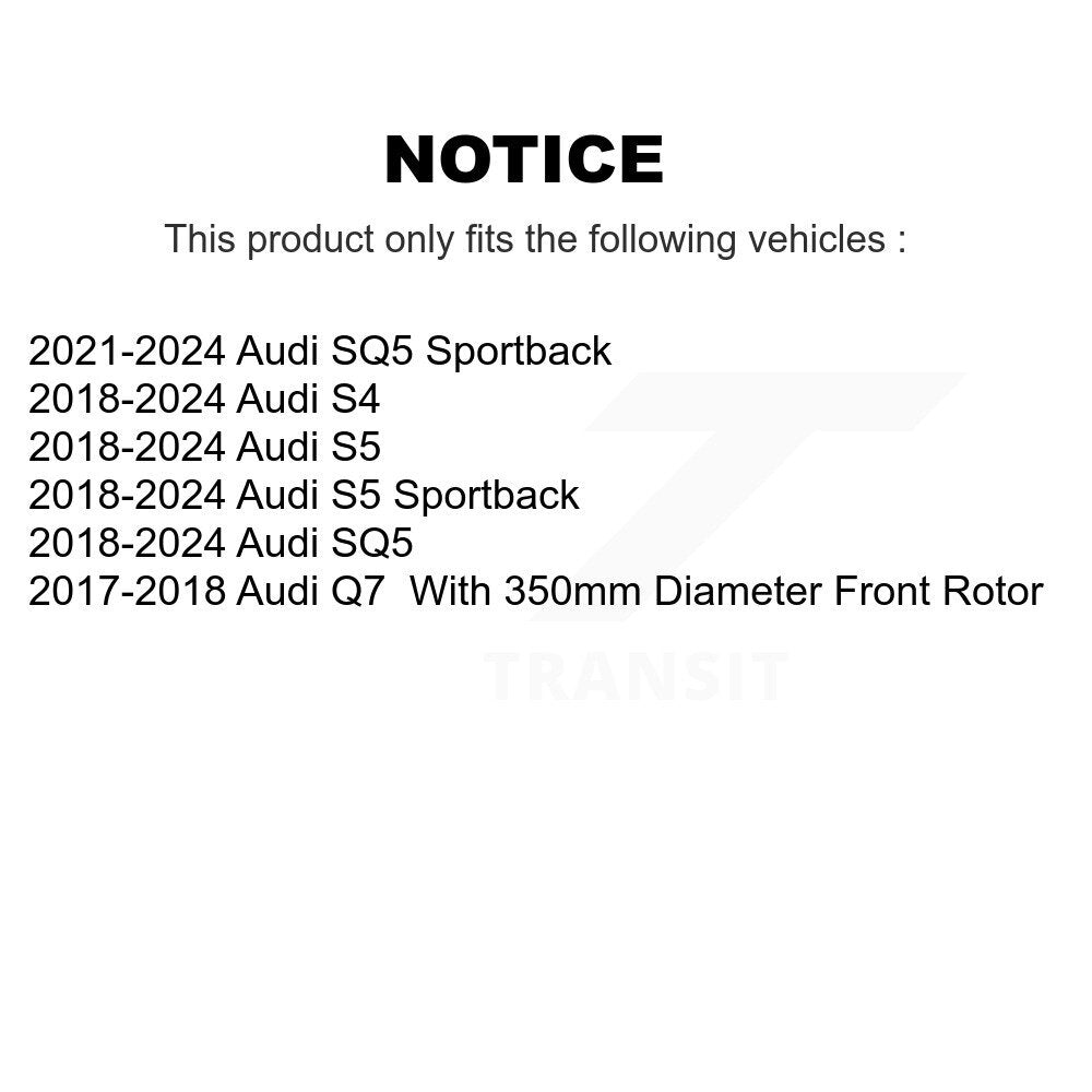 Coated Disc Brake Rotors & Ceramic Pad Front Kit For Audi Q7 SQ5 S5 S4 Sportback