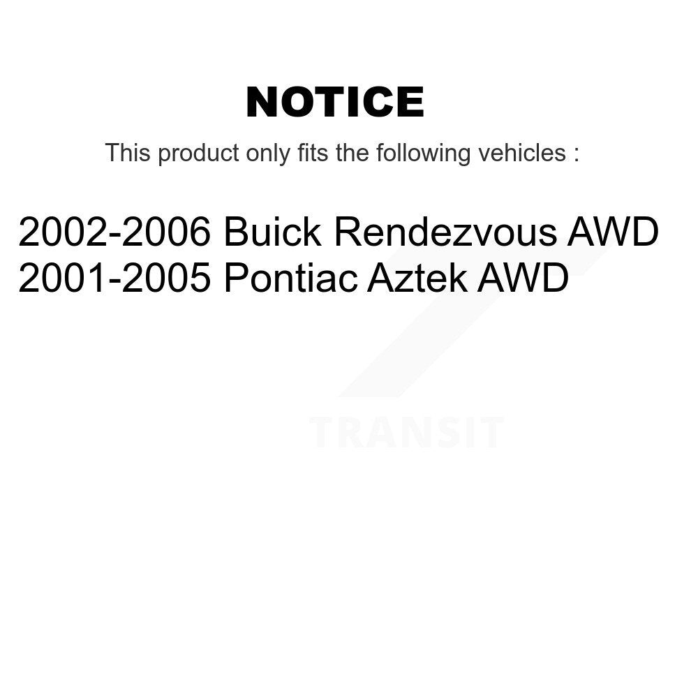 Rotor Brake Pad Bearing Suspension Front Kit (15Pc) For Buick Rendezvous Pontiac
