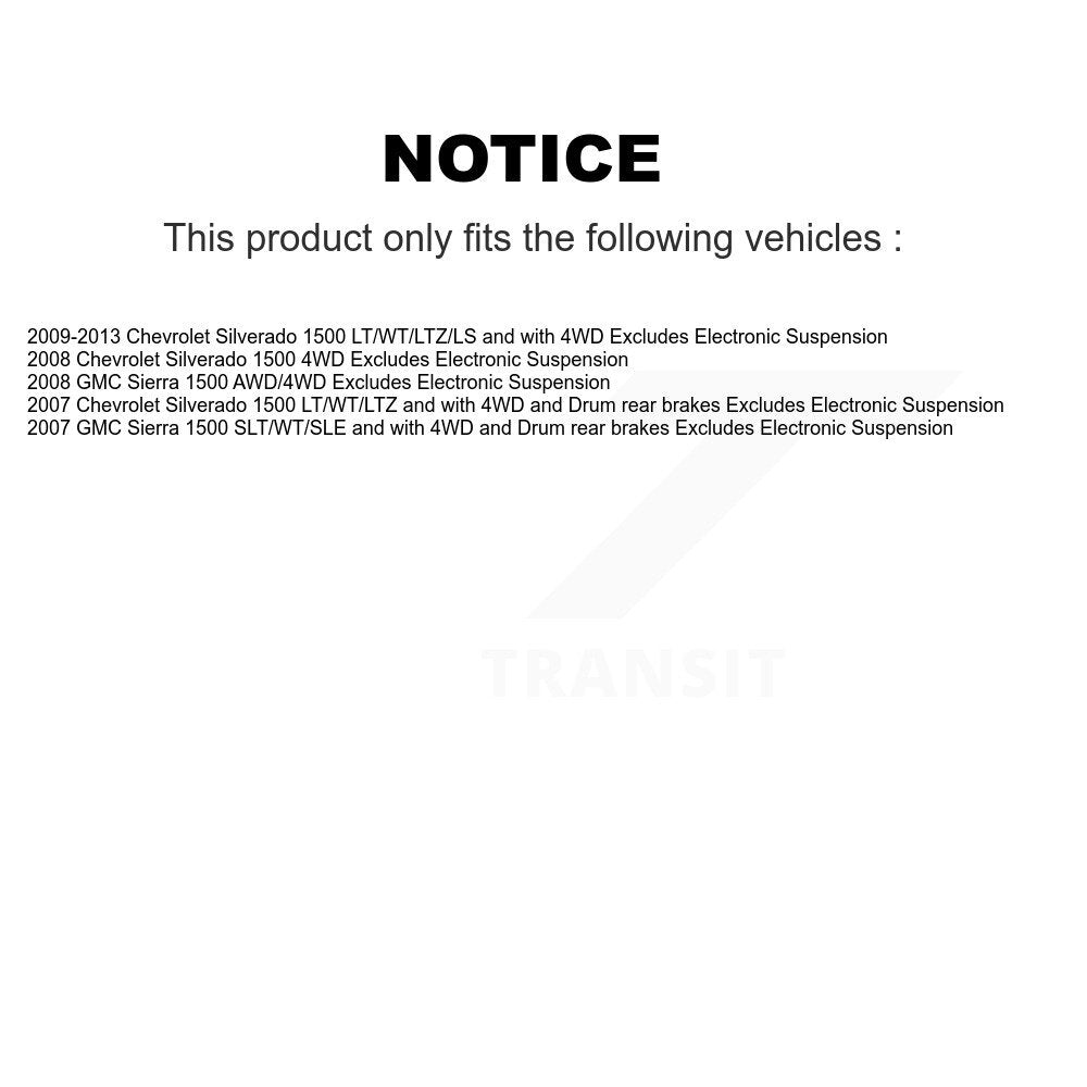 Disc Rotor Brake Pad Bearing Arm Suspension Front Kit (15Pc) For GMC Sierra 1500