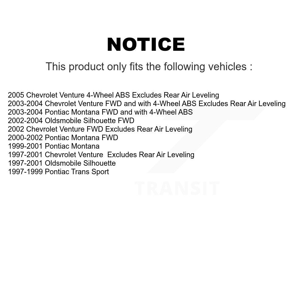 Rotors Brake Pad Bearing Suspension Front Kit (15Pc) For Pontiac Montana Venture