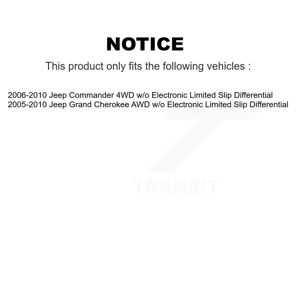 CV Axle Drive Shaft And Bearing Front Left Kit For Jeep Grand Cherokee Commander