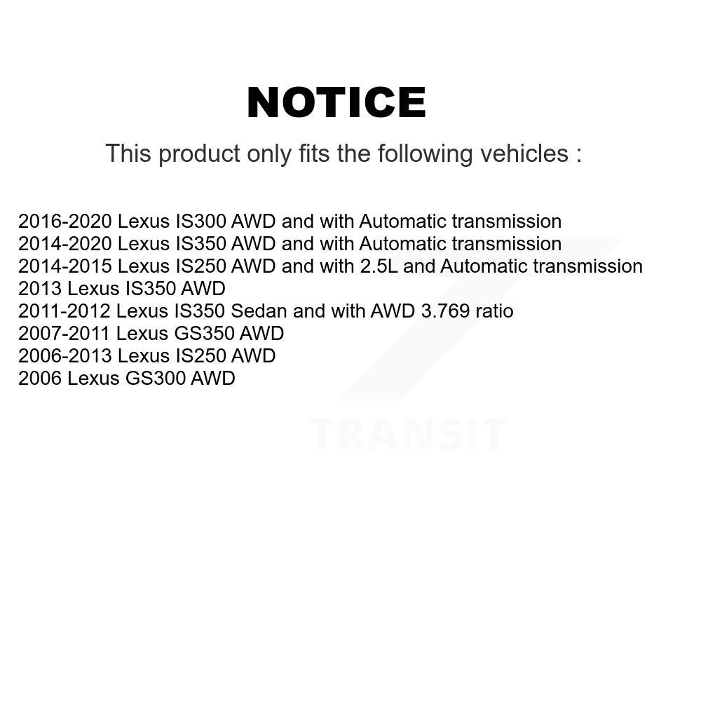 CV Axle Shaft And Bearing Front Left Kit For Lexus IS250 IS300 IS350 GS350 GS300