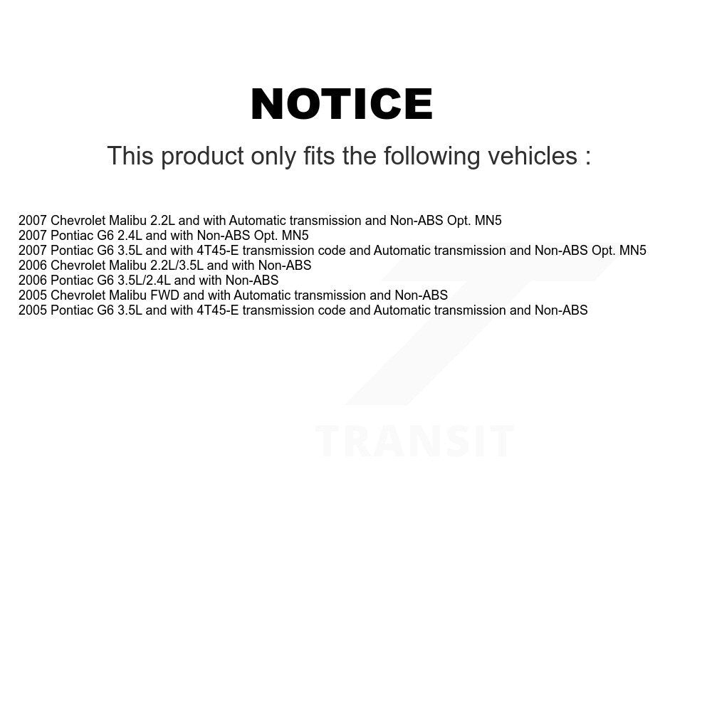 CV Axle Drive Shaft And Bearing Front Right Kit For Chevrolet Malibu Pontiac G6