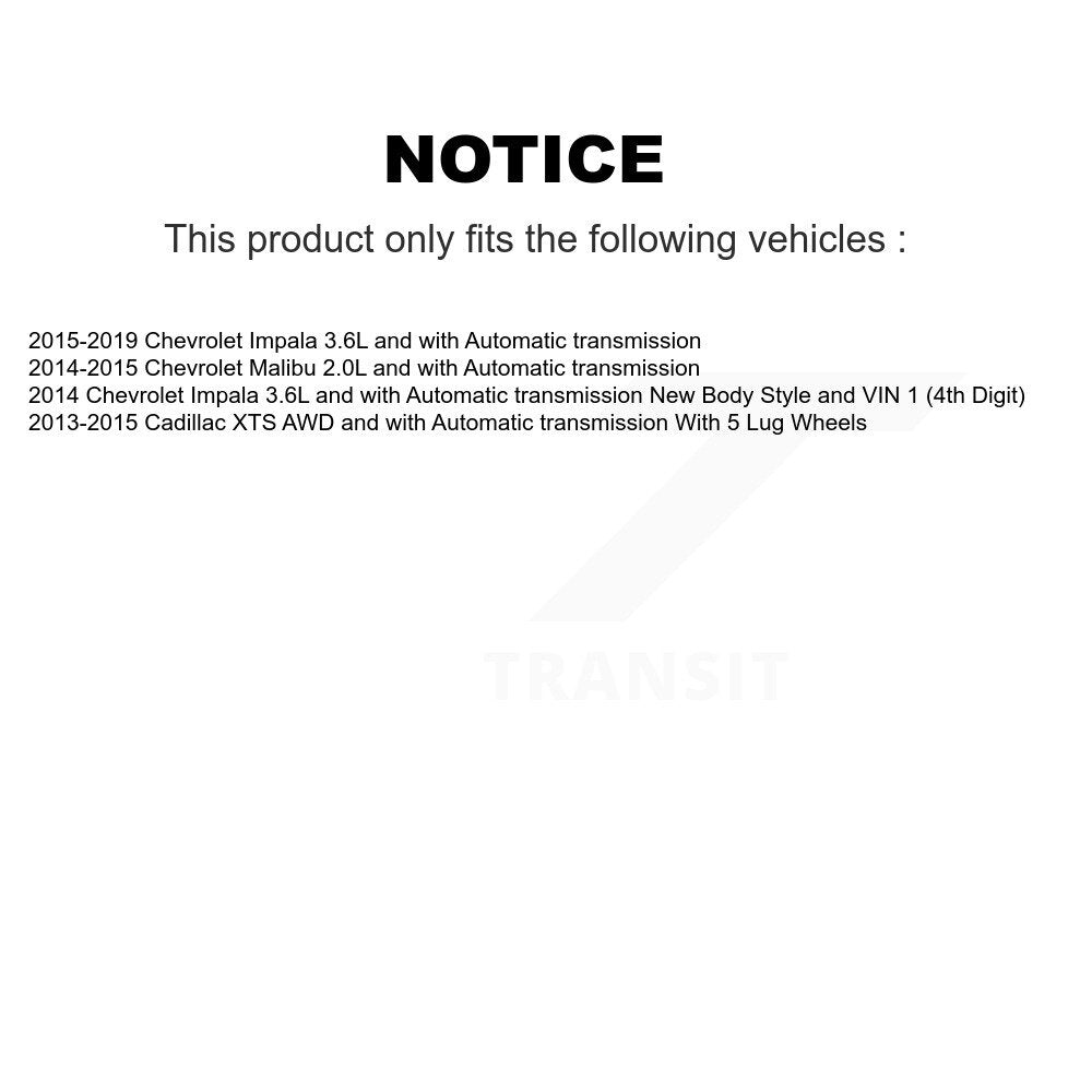 CV Axle Shaft And Hub Bearing Front Kit For Chevrolet Malibu Impala Cadillac XTS