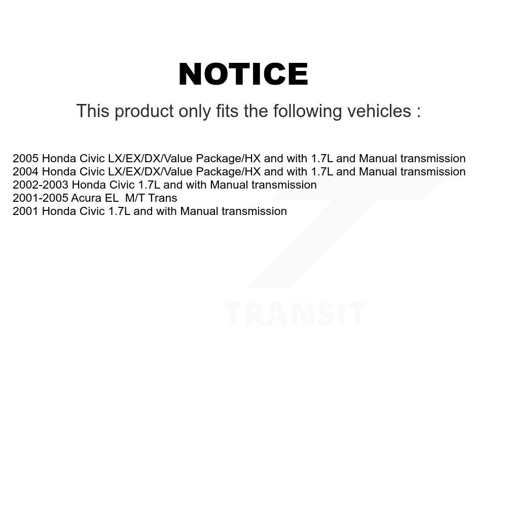 CV Axle Drive Shaft Assembly And Bearing Front Kit For Honda Civic Acura EL