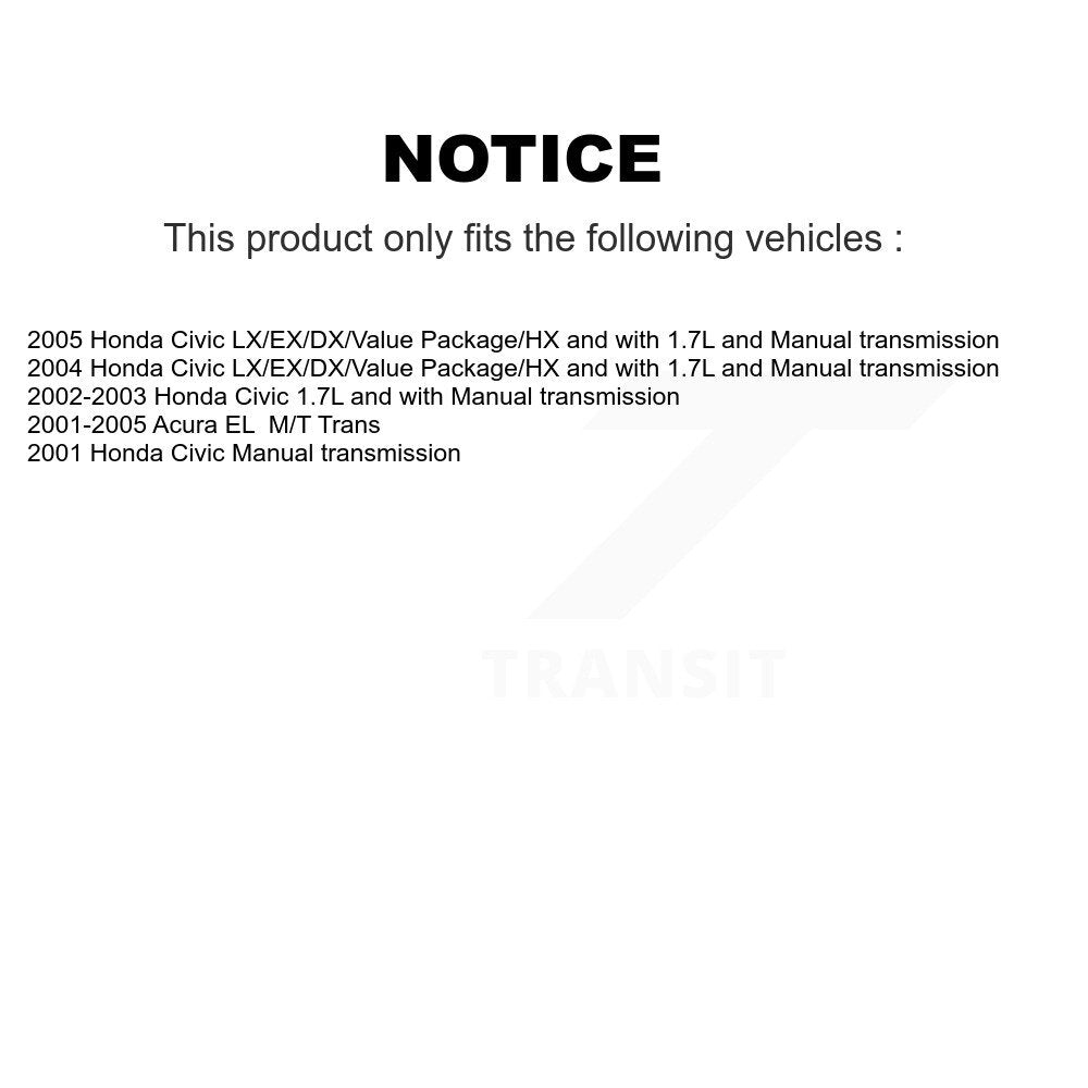 CV Axle Drive Shaft And Wheel Bearing Front Right Kit For Honda Civic Acura EL