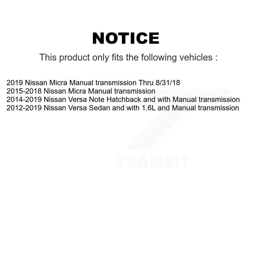 CV Axle Drive Shaft And Bearing Front Right Kit For Nissan Micra Versa Note