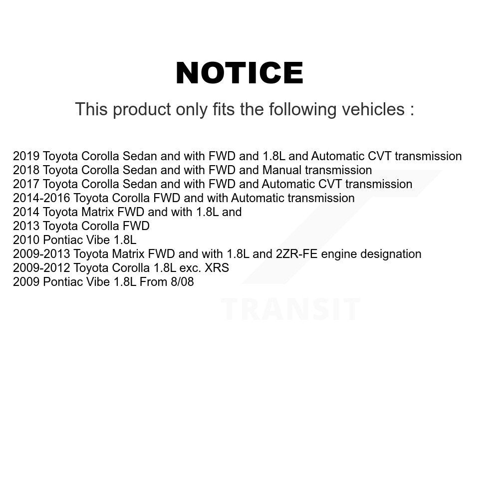 CV Axle Drive And Bearing Front Right Kit For Toyota Corolla Matrix Pontiac Vibe