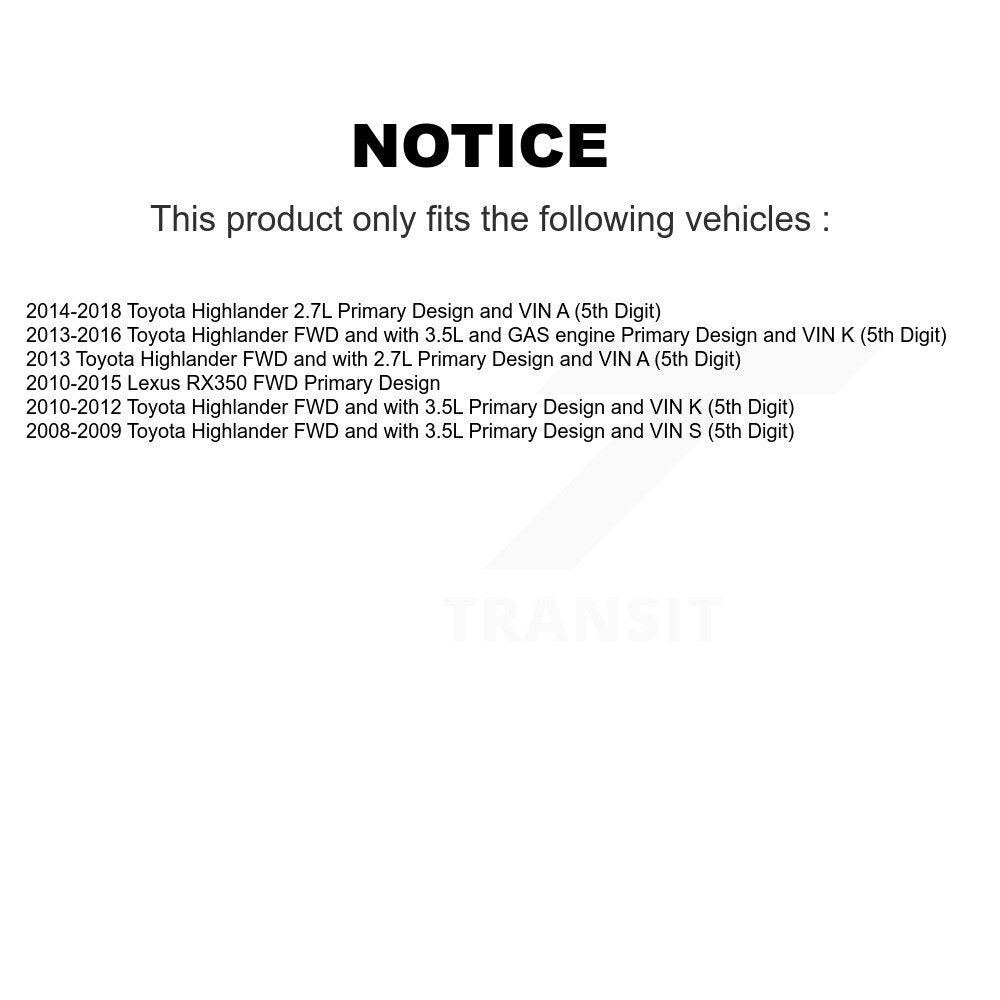 CV Axle Drive And Bearing Front Right Kit For Toyota Highlander Lexus RX350
