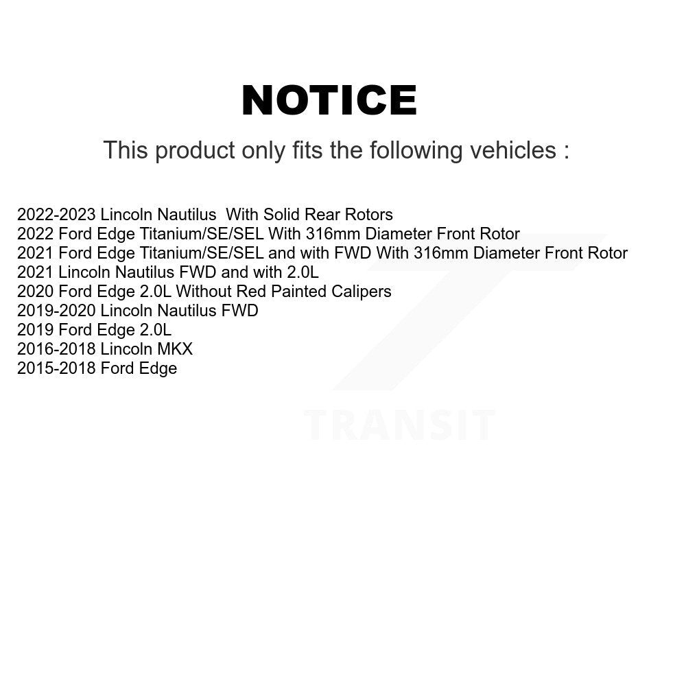 Ceramic Semi-Metallic Disc Brake Pads Front Rear Kit For Ford Edge Lincoln MKX