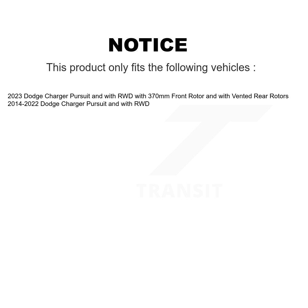Ceramic Disc Brake Pads Front Rear Kit For Dodge Charger Pursuit with RWD