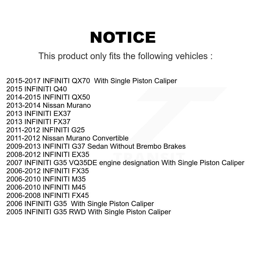 Semi-Metallic Ceramic Disc Brake Pads Front Rear Kit For INFINITI Nissan Murano