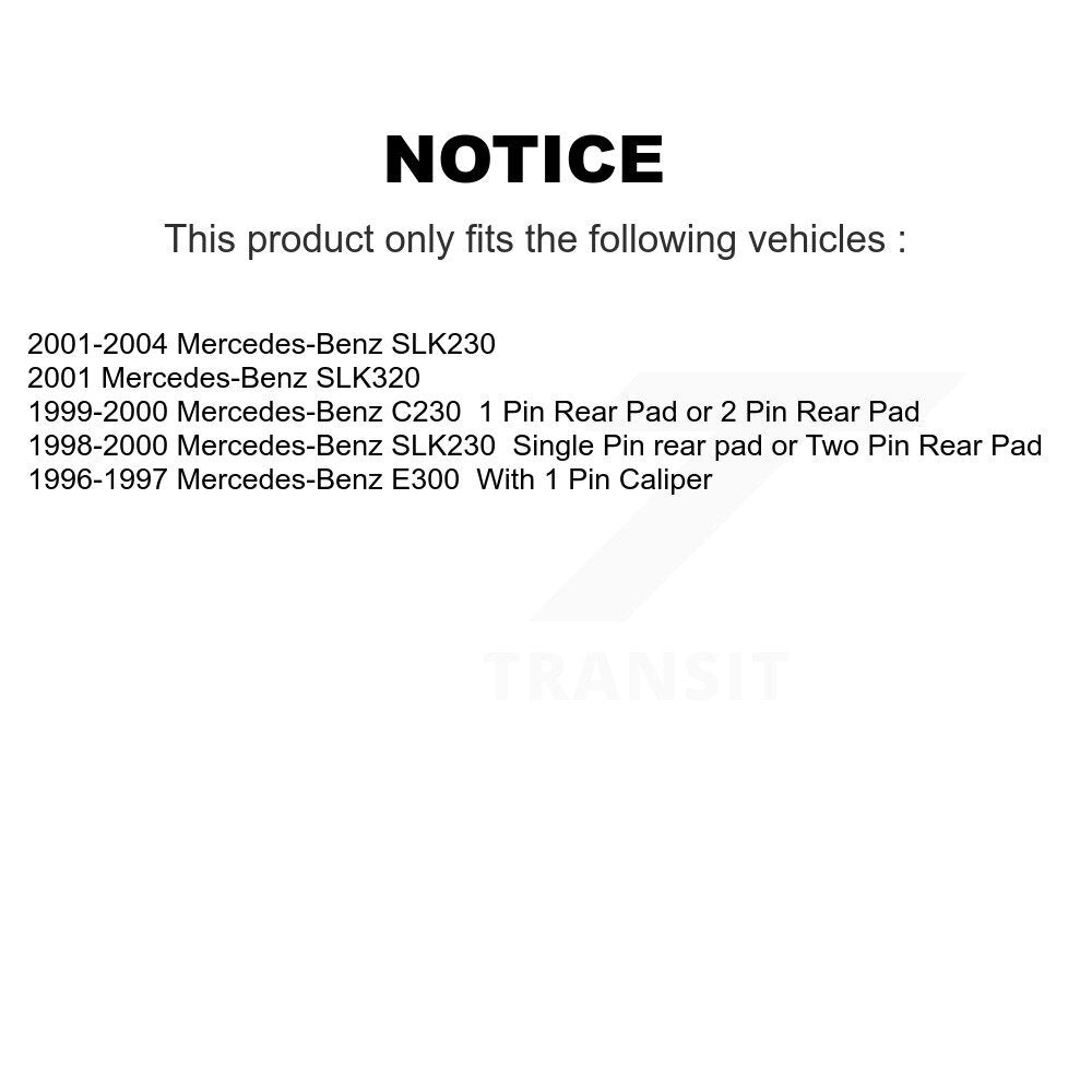 Semi-Metallic Disc Brake Pads Front Rear Kit For Mercedes-Benz SLK230 C230
