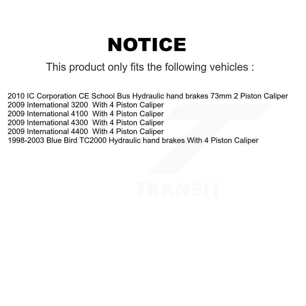 Semi-Metallic Disc Brake Pads Front Rear Kit For Blue Bird International IC 3200