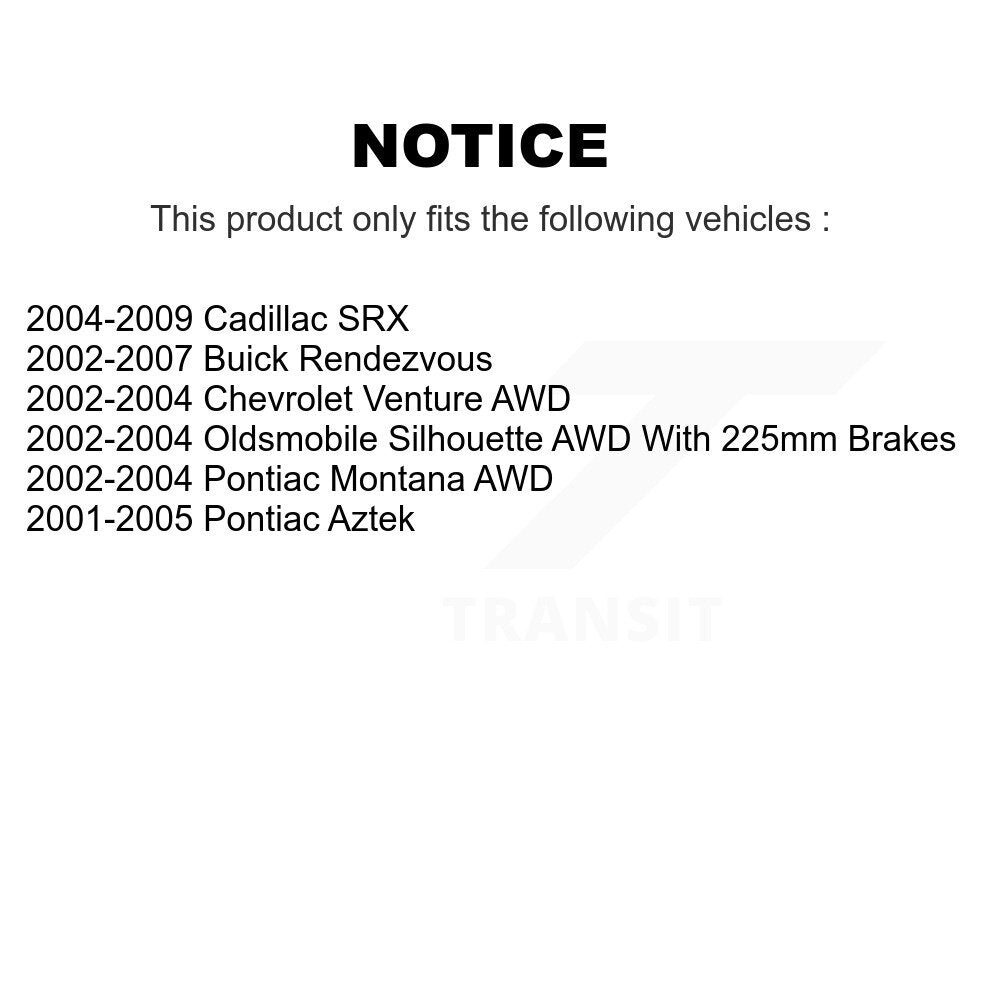 Parking Brake Shoes & Hardware Rear Kit For Buick Rendezvous Pontiac Montana SRX