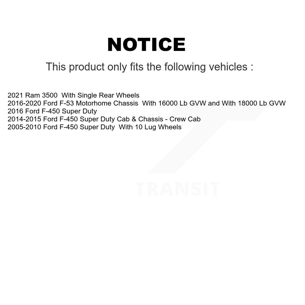 Parking Brake Shoe And Hardware Rear Kit For Ram 3500 Ford F-450 Super Duty F-53