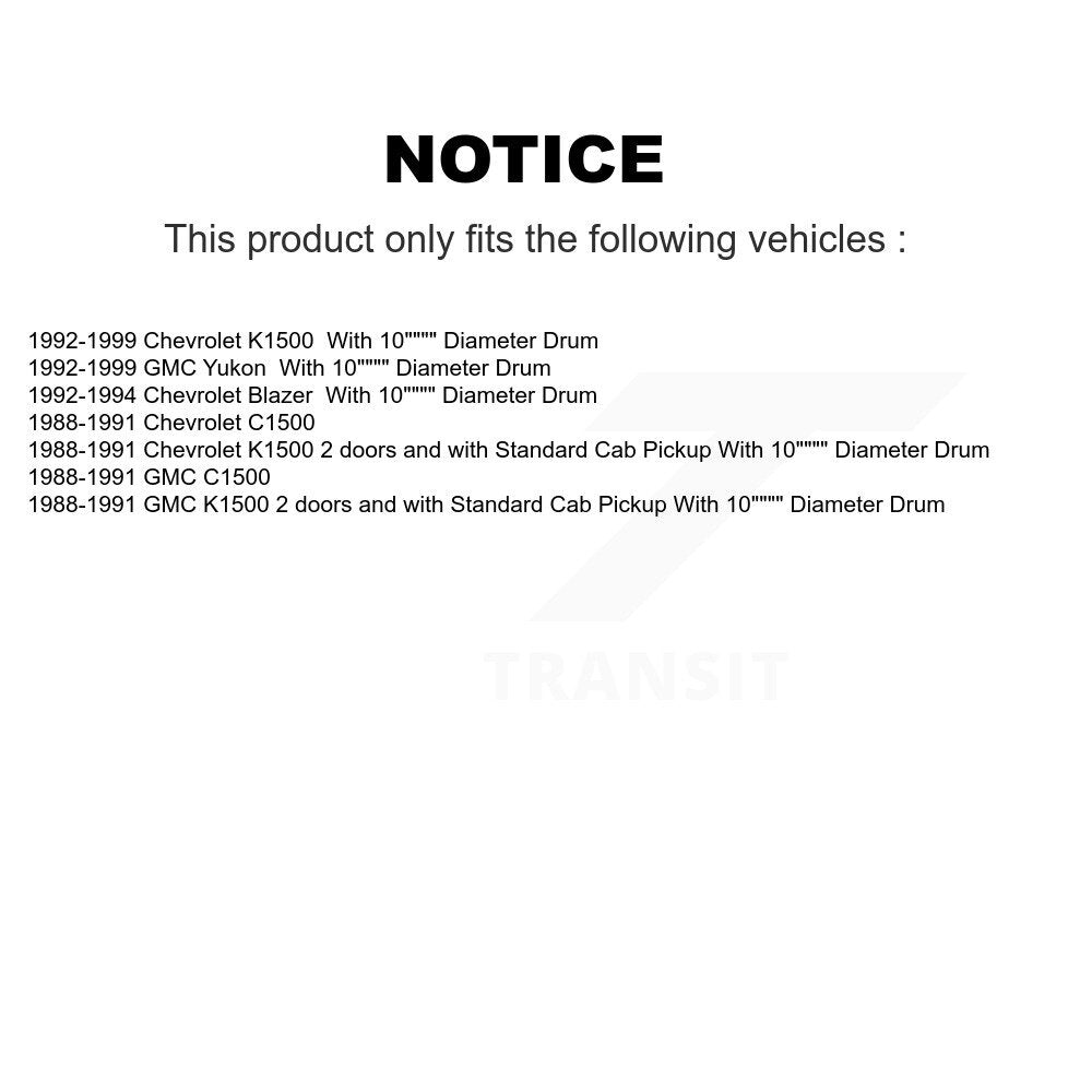 Drum Brake Shoe And Hardware Rear Kit For Chevrolet K1500 C1500 GMC Yukon Blazer