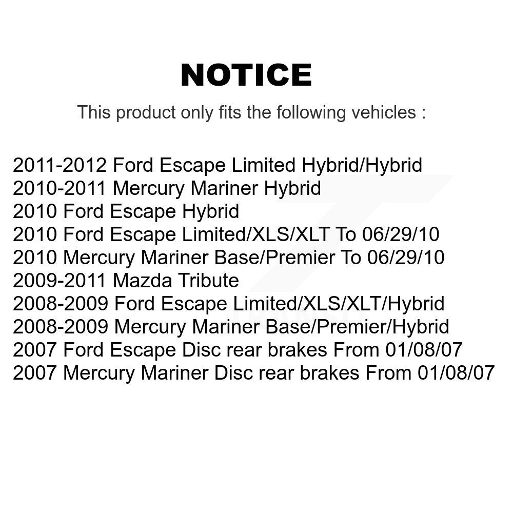 Semi-Metallic Disc Brake Pads Front Rear Kit For Ford Escape Mazda Tribute