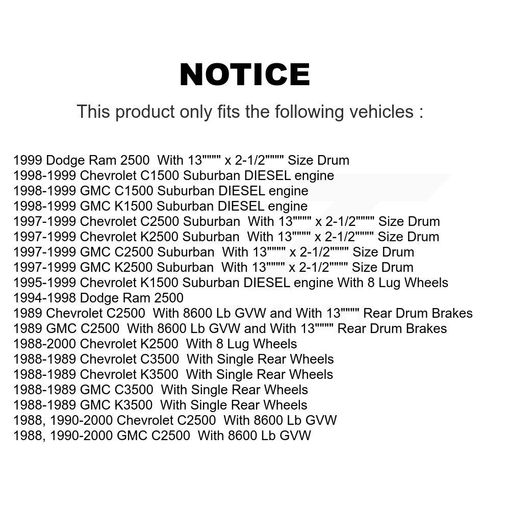 Semi-Metallic Disc Brake Pads Front Rear Kit For Dodge Ram 2500 Chevrolet K2500