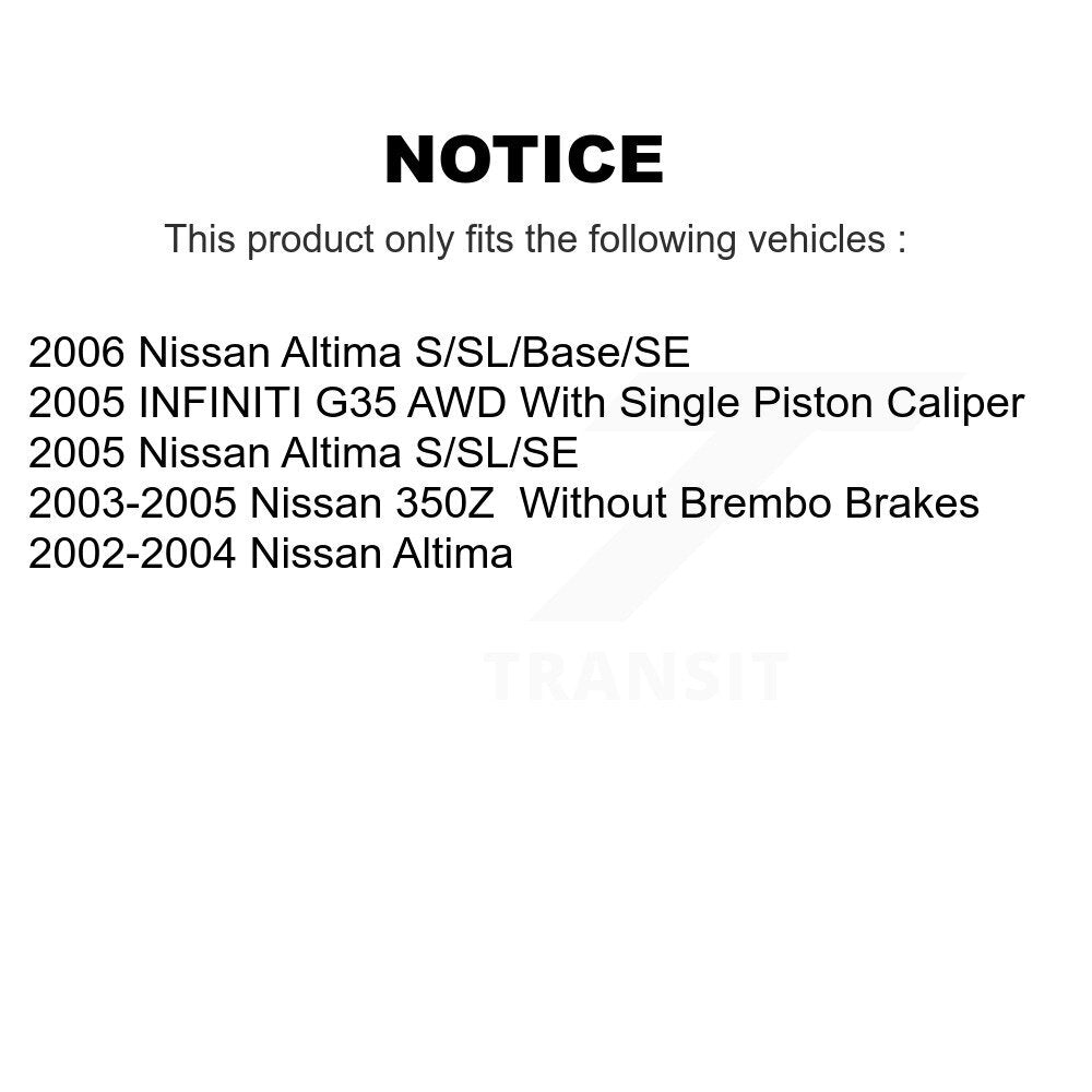 Ceramic Disc Brake Pads Front Rear Kit For Nissan Altima 350Z INFINITI G35