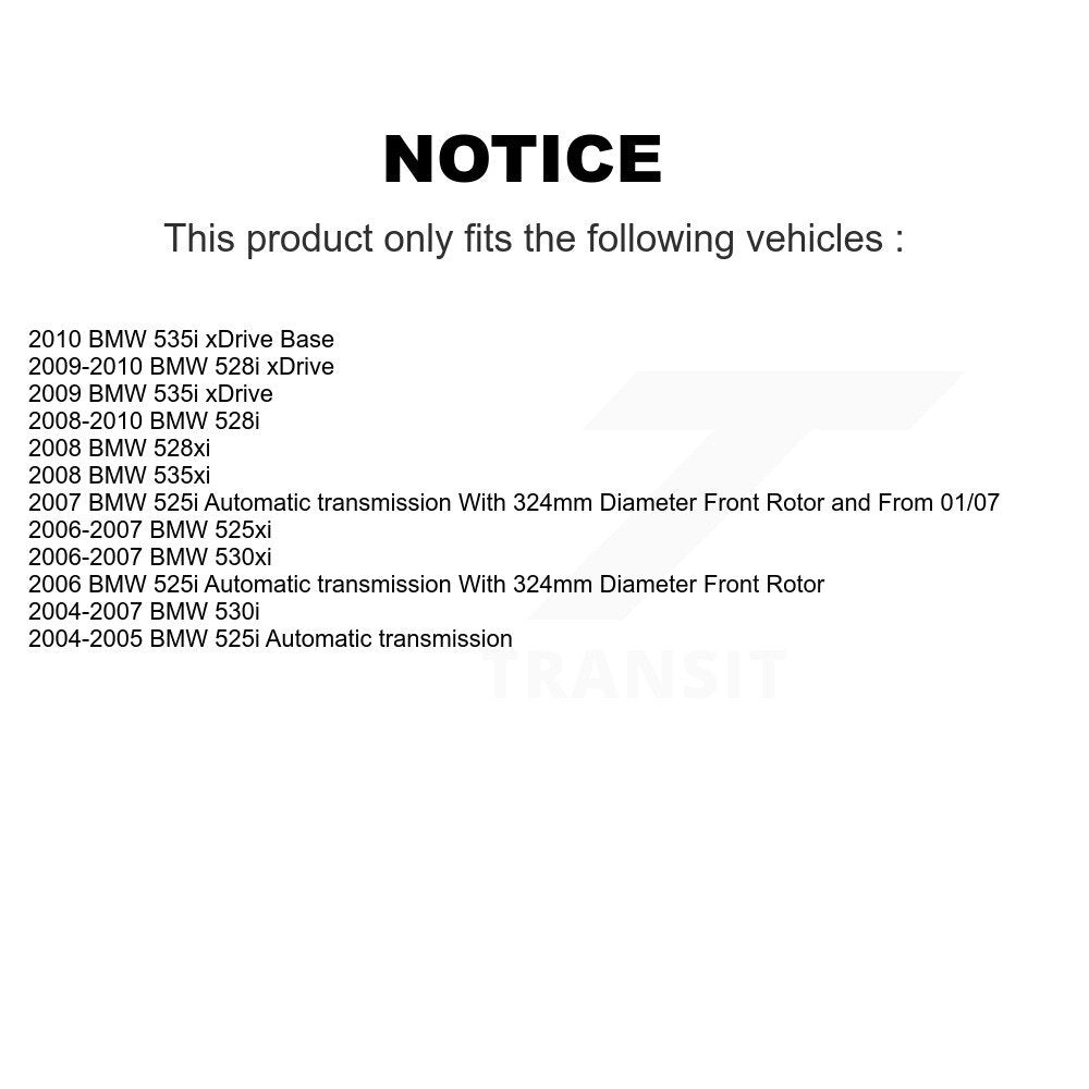 Semi-Metallic Disc Brake Pads Front Rear Kit For BMW 530i 530xi 528i xDrive 525i