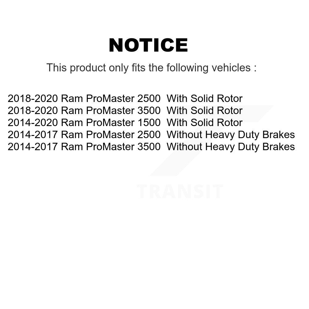Semi-Metallic Disc Brake Pads Front Rear Kit For Ram ProMaster 2500 3500 1500