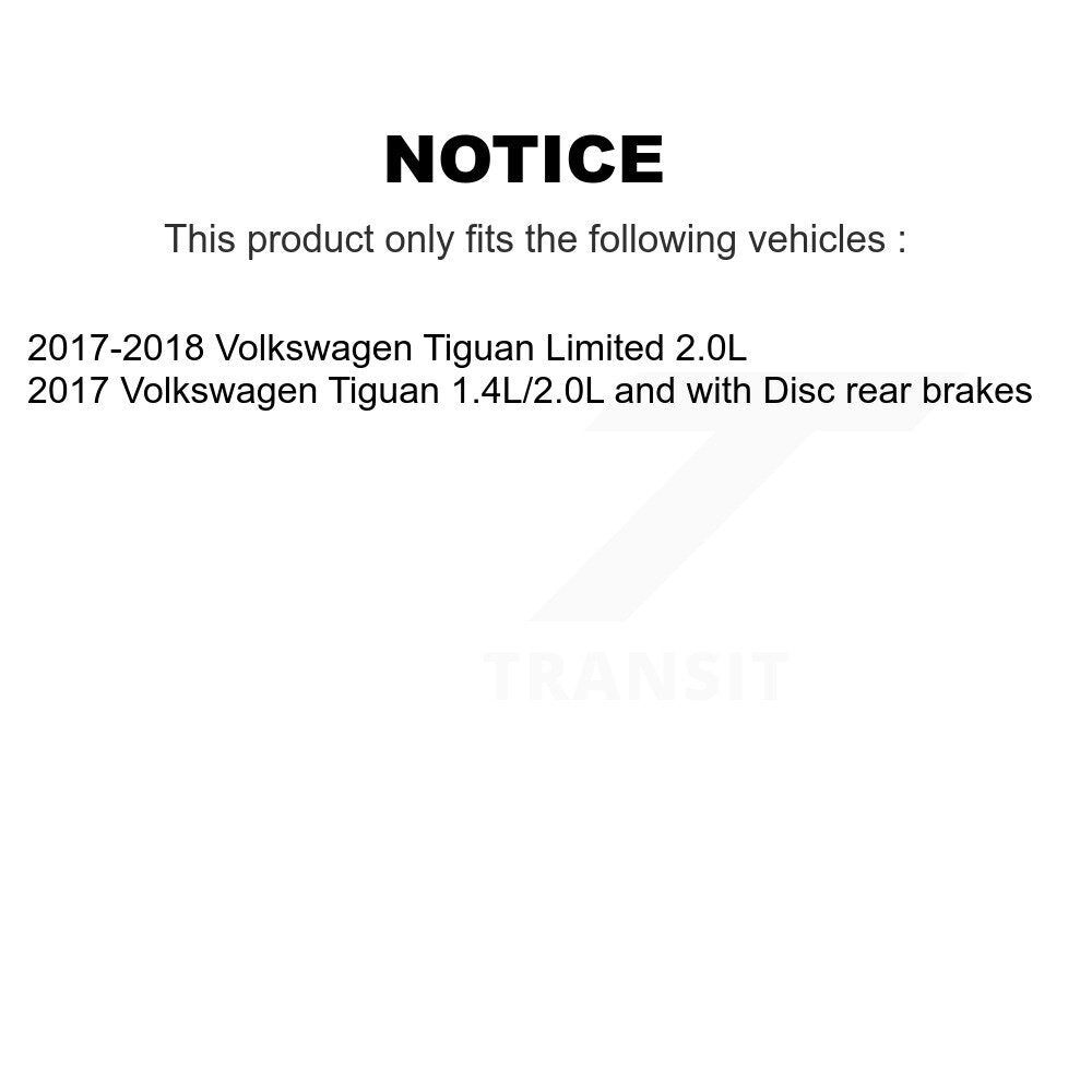 Ceramic Disc Brake Pads And Wear Sensors Front Kit For Volkswagen Tiguan Limited