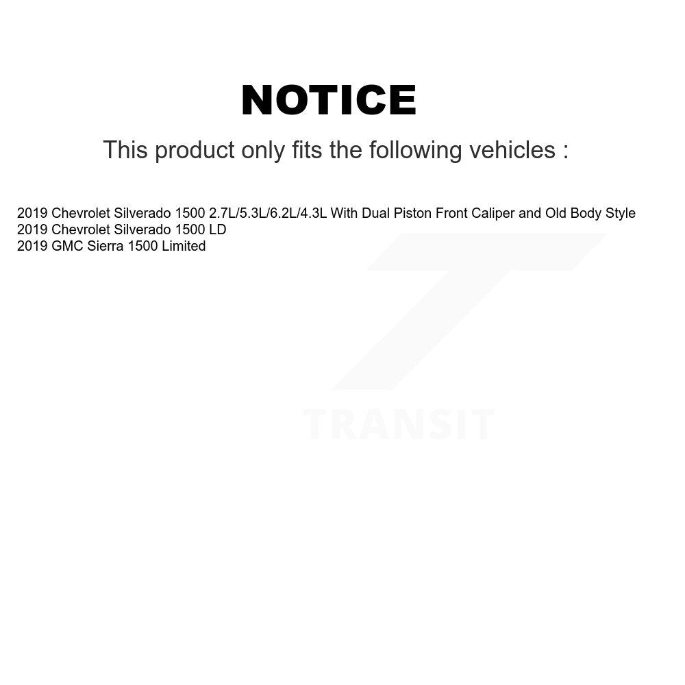 Ceramic Brake Pads Wear Sensor Rear Kit For 2019 Chevrolet Silverado 1500 LD GMC
