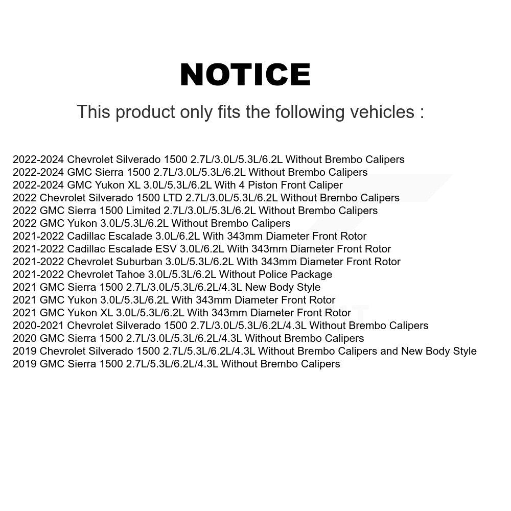 Ceramic Brake Pad & Extra Wear Sensor Front Kit For GMC Chevrolet Silverado 1500