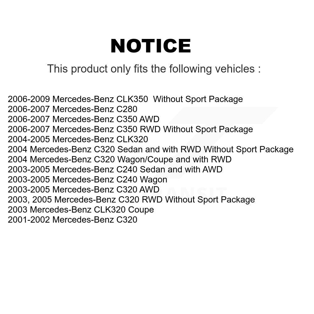 Semi-Metallic Brake Pad Front Rear Kit For Mercedes-Benz C280 C240 CLK350 CLK320