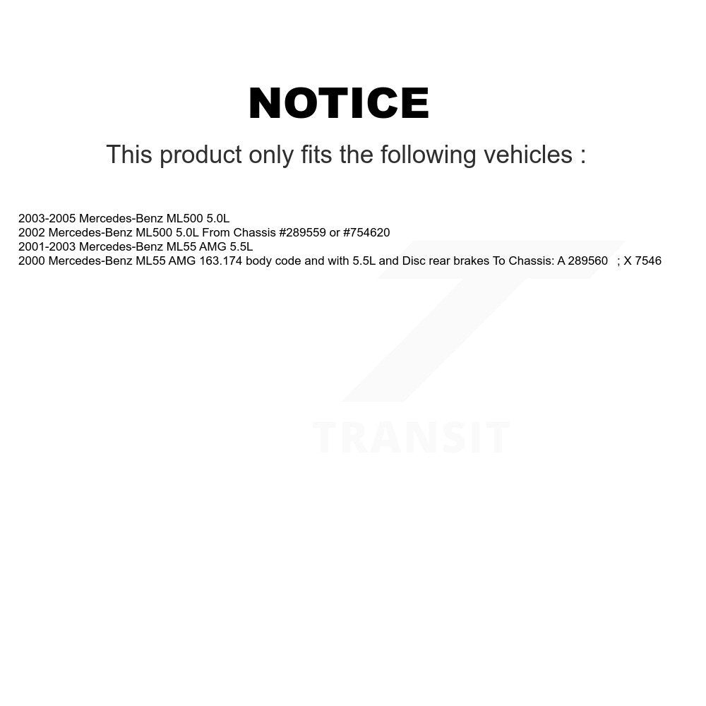 Brake Pads Wear Sensor (2 Pack) Front For Mercedes-Benz ML500 ML55 AMG
